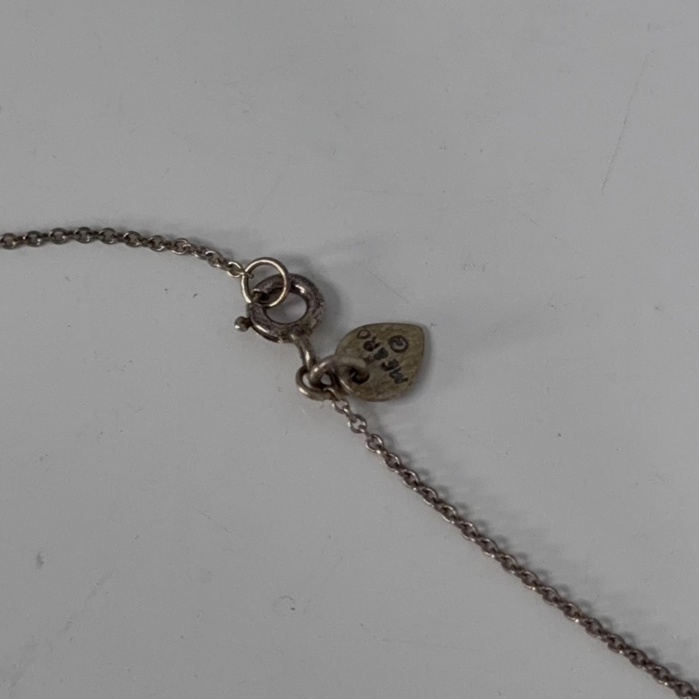 Me&Ro Sterling Silver 925 Round Blue Stone Pendant Necklace 18in Inspirational - Picture 5 of 11